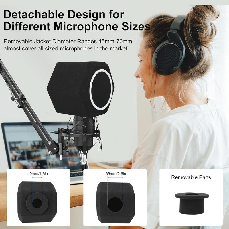 Marisflo Store Professional Microphone Isolation Ball with 2-Layered Pop Filter, High Density Foam Great Noise Cancellation - Image 5